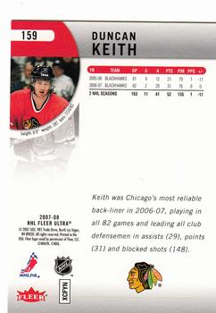 2007-08 Ultra #159 Duncan Keith Back