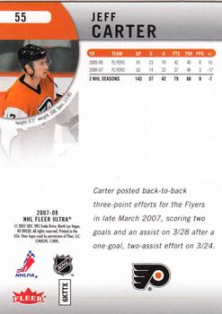 2007-08 Ultra #55 Jeff Carter Back