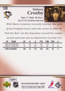 2007-08 Upper Deck #108 Sidney Crosby Back