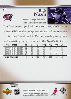 2007-08 Upper Deck #20 Rick Nash Back