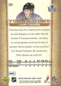 2007-08 Upper Deck #224 Lauri Tukonen Back