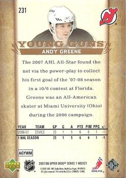 2007-08 Upper Deck #231 Andy Greene Back