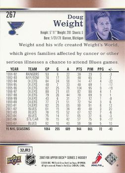 2007-08 Upper Deck #267 Doug Weight Back