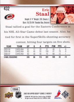 2007-08 Upper Deck #432 Eric Staal Back