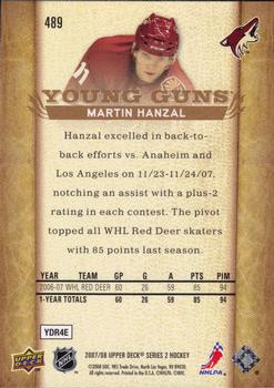 2007-08 Upper Deck #489 Martin Hanzal Back