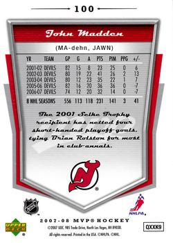 2007-08 Upper Deck MVP #100 John Madden Back