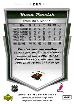 2007-08 Upper Deck MVP #289 Mark Parrish Back