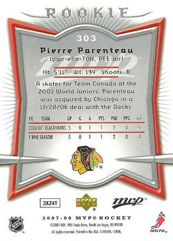 2007-08 Upper Deck MVP #303 Pierre Parenteau Back
