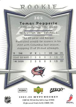2007-08 Upper Deck MVP #305 Tomas Popperle Back