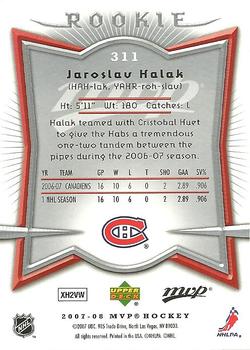 2007-08 Upper Deck MVP #311 Jaroslav Halak Back