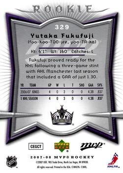 2007-08 Upper Deck MVP #329 Yutaka Fukufuji Back
