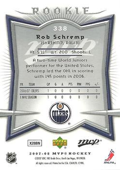 2007-08 Upper Deck MVP #338 Rob Schremp Back