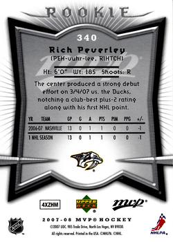 2007-08 Upper Deck MVP #340 Rich Peverley Back