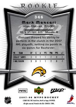 2007-08 Upper Deck MVP #346 Mark Mancari Back