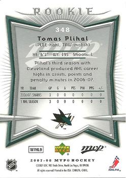 2007-08 Upper Deck MVP #348 Tomas Plihal Back