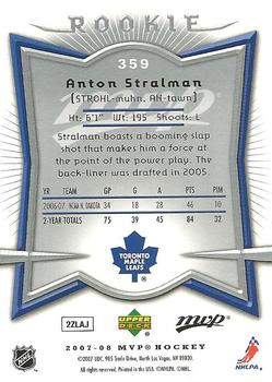 2007-08 Upper Deck MVP #359 Anton Stralman Back