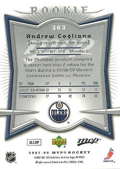 2007-08 Upper Deck MVP #363 Andrew Cogliano Back