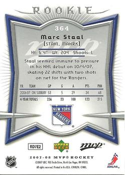 2007-08 Upper Deck MVP #364 Marc Staal Back