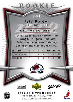 2007-08 Upper Deck MVP #301 Jeff Finger Back