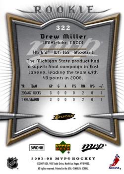 2007-08 Upper Deck MVP #322 Drew Miller Back