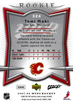 2007-08 Upper Deck MVP #324 Tomi Maki Back