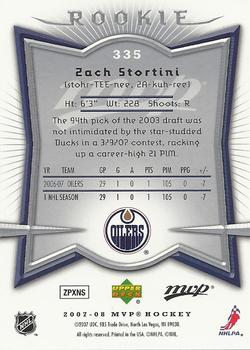 2007-08 Upper Deck MVP #335 Zach Stortini Back