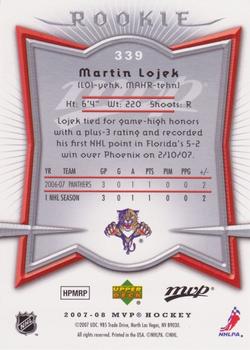 2007-08 Upper Deck MVP #339 Martin Lojek Back