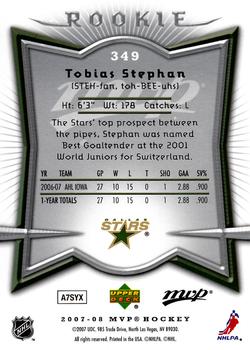 2007-08 Upper Deck MVP #349 Tobias Stephan Back