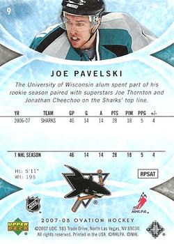 2007-08 Upper Deck Ovation #9 Joe Pavelski Back