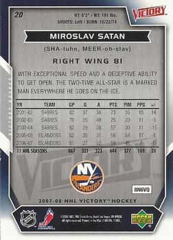 2007-08 Upper Deck Victory #20 Miroslav Satan Back