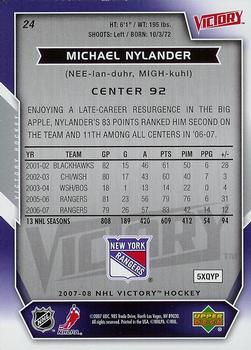 2007-08 Upper Deck Victory #24 Michael Nylander Back