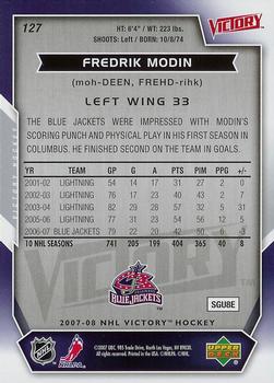 2007-08 Upper Deck Victory #127 Fredrik Modin Back