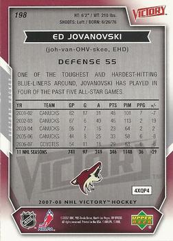 2007-08 Upper Deck Victory #198 Ed Jovanovski Back