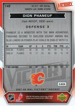 2007-08 Upper Deck Victory #148 Dion Phaneuf Back