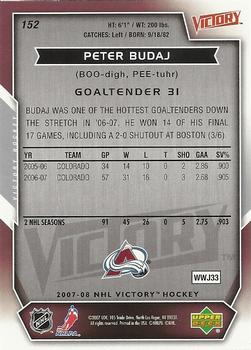 2007-08 Upper Deck Victory #152 Peter Budaj Back