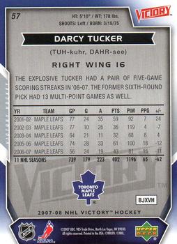 2007-08 Upper Deck Victory #57 Darcy Tucker Back