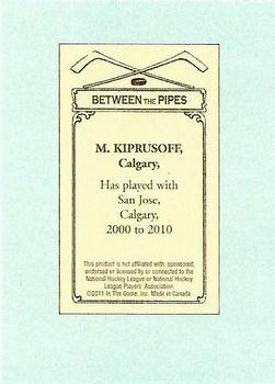 2010-11 In The Game Between The Pipes - 100 Years of Hockey Card Collecting #57 Miikka Kiprusoff Back