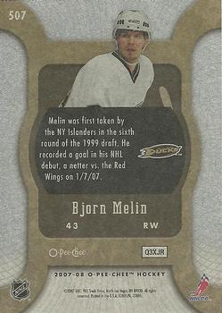 2007-08 O-Pee-Chee #507 Bjorn Melin Back