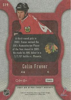 2007-08 O-Pee-Chee #519 Colin Fraser Back