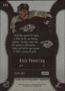2007-08 O-Pee-Chee #565 Rich Peverley Back