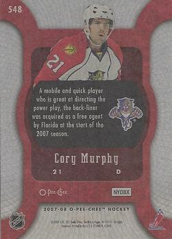 2007-08 O-Pee-Chee #548 Cory Murphy Back