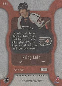 2007-08 O-Pee-Chee #581 Riley Cote Back