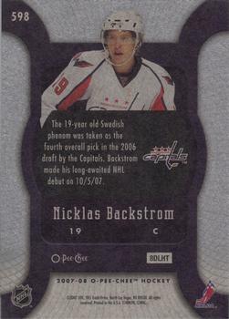 2007-08 O-Pee-Chee #598 Nicklas Backstrom Back