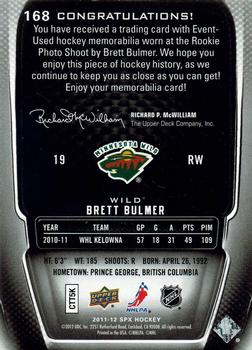2011-12 SPx #168 Brett Bulmer Back