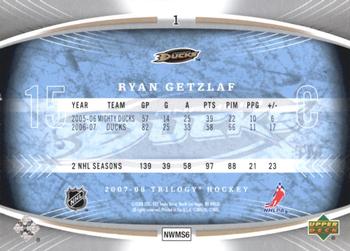 2007-08 Upper Deck Trilogy #1 Ryan Getzlaf Back