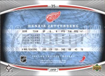 2007-08 Upper Deck Trilogy #35 Henrik Zetterberg Back