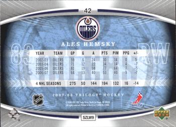 2007-08 Upper Deck Trilogy #42 Ales Hemsky Back