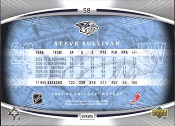 2007-08 Upper Deck Trilogy #58 Steve Sullivan Back