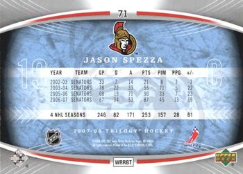2007-08 Upper Deck Trilogy #71 Jason Spezza Back
