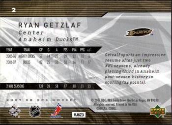 2007-08 SPx #2 Ryan Getzlaf Back